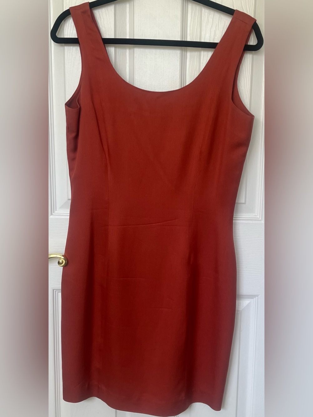 THE LIMITED Sz 8 Vtg A Line Sleeveless Tank Lined Sheath Dress Rust Red color